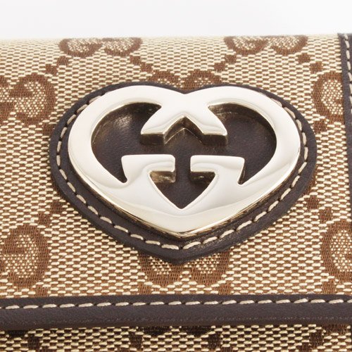 グッチスーパーコピー GG柄 ラブリー 長財布 ベージュ＆ダークブラウン 251861