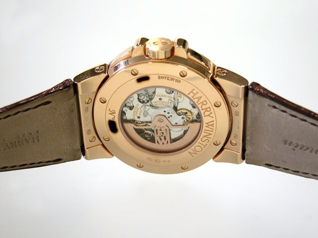 ﾊﾘｰ･ｳｨﾝｽﾄﾝスーパーコピー HARRYWINSTON オーシャン トリレトロ・クロノ OCEACT44RR001 ブラウン革 シルバー/グレー