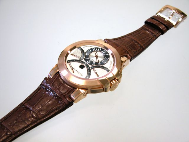 ﾊﾘｰ･ｳｨﾝｽﾄﾝスーパーコピー HARRYWINSTON オーシャン トリレトロ・クロノ OCEACT44RR001 ブラウン革 シルバー/グレー