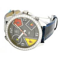 ジェイコブスーパーコピー ファイブタイムゾーン JC-58DAD 1重ベゼルダイヤ 47mm 濃グレー