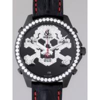 ジェイコブスーパーコピー ファイブタイムゾーン JC-SKULL10D 1重ベゼルダイヤ 47mm 世界限定55本 PVD加工 ブラックエナメル/ダイヤ
