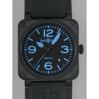 ベル＆ロススーパーコピー BR03-92 BLUE BR03-92 ラバーベルト ブラック/ブルーアラビア
