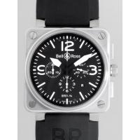 ベル＆ロススーパーコピー BR01-94 BLACK DIAL クロノグラフ BR01-94 ラバーベルト ブラック/ホワイトアラビア