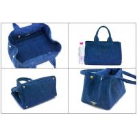 プラダスーパーコピー バッグ PRADA トートバッグ デニム キャンバス ブルー 紙袋付 B1877B8 新作