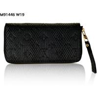 ルイヴィトンスーパーコピー 財布 LOUIS VUITTON ブラック ファスナー二つ折長財布 91446-3