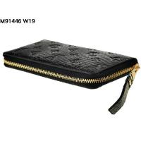 ルイヴィトンスーパーコピー 財布 LOUIS VUITTON ブラック ファスナー二つ折長財布 91446-3