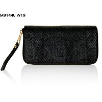 ルイヴィトンスーパーコピー 財布 LOUIS VUITTON ブラック ファスナー二つ折長財布 91446-3