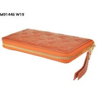 2014春夏新作 ルイヴィトンスーパーコピー 財布 LOUIS VUITTON オレンジ ファスナー二つ折長財布 91446-2
