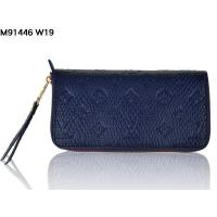 2014春夏新作 ルイヴィトンスーパーコピー 財布 LOUIS VUITTON ブルー ファスナー二つ折長財布 91446-1