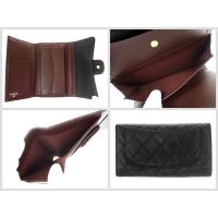 シャネルスーパーコピー 財布 三つ折り ココマーク キルティング キャビアスキン レザー/マトラッセ ブラック×ボルドー A31506