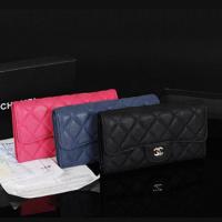 シャネルスーパーコピー 財布 三つ折り ココマーク キルティング キャビアスキン レザー/マトラッセ ブラック×ボルドー A31506