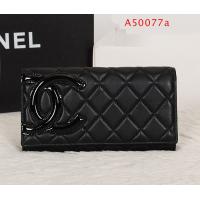 シャネルスーパーコピー 財布 二つ折り カンボンライン レザー ココマーク キルティング ブラック×ピンク A50077a/A50077b