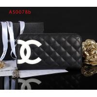 シャネルスーパーコピー 財布 ラウンドファスナー カンボンライン レザー ココマーク キルティング ブラック×ピンク A50078a/A50078b