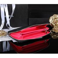 シャネルスーパーコピー 財布 ラウンドファスナー カンボンライン レザー ココマーク キルティング ブラック×ピンク A50078a/A50078b