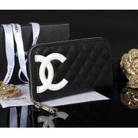 シャネルスーパーコピー 財布 ラウンドファスナー カンボンライン レザー ココマーク キルティング ブラック×ピンク A50078a/A50078b