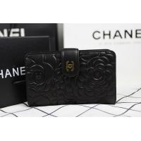 シャネルスーパーコピー 財布 サイフ さいふ 2014 新作 二つ折り財布 CHANEL 財布 カメリア ブラック A50087