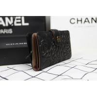 シャネルスーパーコピー 財布 サイフ さいふ 2014 新作 二つ折り財布 CHANEL 財布 カメリア ブラック A50087