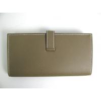 エルメススーパーコピー ベアンスフレ 二つ折り長財布ヴォーエプソン/エトープ(金具：シルバー)  hq002