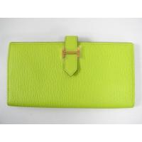 エルメススーパーコピー ベアンスフレ二つ折長財布シェーブル/キウイ(金具：ゴールド) hq012