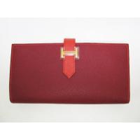 エルメススーパーコピー ベアンスフレ(二つ折り長財布) ヴォーエプソン/ルビー×ブーゲンビリア hq015