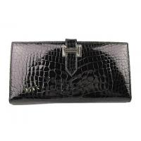 エルメススーパーコピー ベアン二つ折長財布アリゲーター/ブラック hq017 シルバー