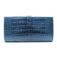 エルメススーパーコピー ベアンスフレ(二つ折り長財布) アリゲーター/ブルーロイ(金具：シルバー) hq020
