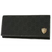 グッチスーパーコピー GG柄 クレスト 長財布 ブラック 203618FFP5T1000 キャンバス、カーフレザー