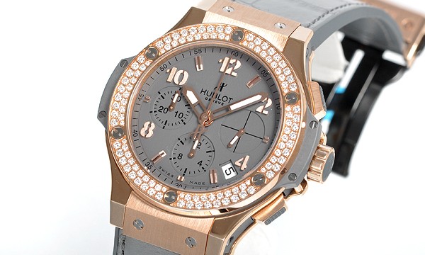 ウブロ ビッグバン アールグレイダイヤモンド 341.PT.5010.LR.1104 ピンクゴールド グレー