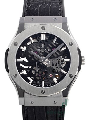 ウブロ クラシックフュージョン クラシコ ウルトラシンスケルトン チタニウム 515.NX.0170.LR