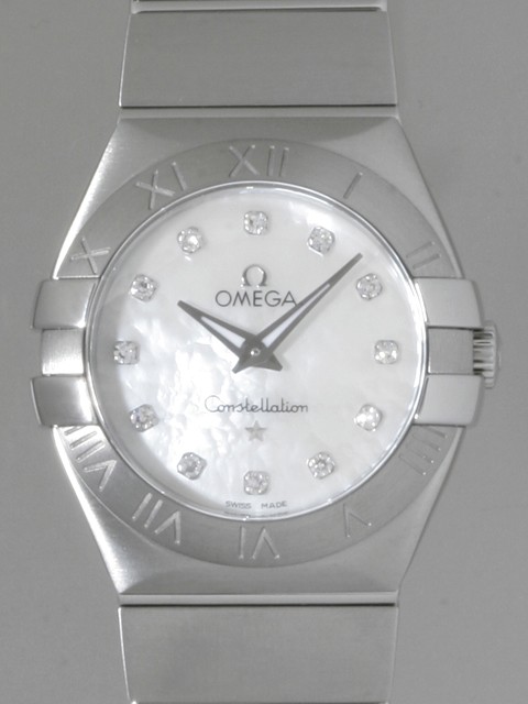 オメガ OMEGA コンステレーション ブラッシュ 123.10.27.60.55.001 SS 12Pダイヤ クォーツ ホワイトシェル