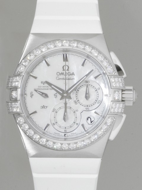 オメガ OMEGA コンステレーション 121.17.35.50.05.001 クロノグラフ ベゼルダイヤ ホワイトシェル
