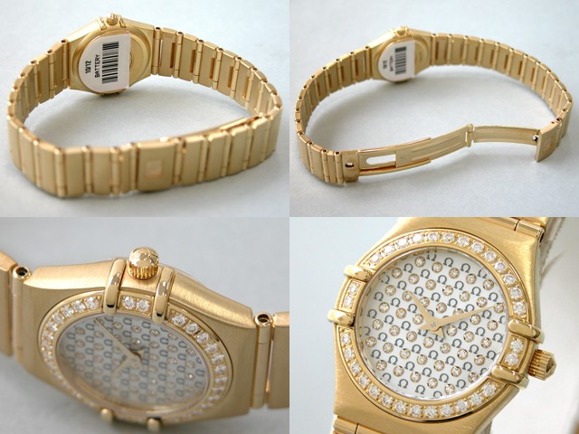 オメガ OMEGA コンステレーション95 1155.77 YG ダイヤベゼル ホワイトシェル