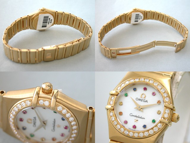 オメガ OMEGA コンステレーション アイリス 95 1167.79 YG 12Pカラーストーン ダイヤベゼル ホワイトシェル