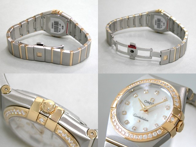 オメガスーパーコピー コンステレーション ブラッシュ 123.25.27.60.55.003 SS/YG 12Pダイヤ クォーツ ホワイトシェル