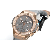 ウブロ ビッグバン アールグレイダイヤモンド 341.PT.5010.LR.1104 ピンクゴールド グレー