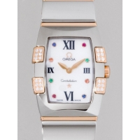 オメガ OMEGA コンステレーション 1283.79 クアドレラ ミニ ダイヤモンド ホワイトシェル