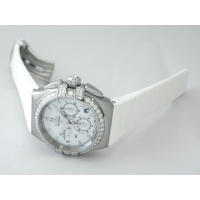 オメガ OMEGA コンステレーション 121.17.35.50.05.001 クロノグラフ ベゼルダイヤ ホワイトシェル