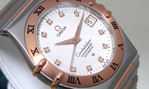 オメガスーパーコピー コンステレーション 1304-35 ステンレス・ピンクゴールド シルバー