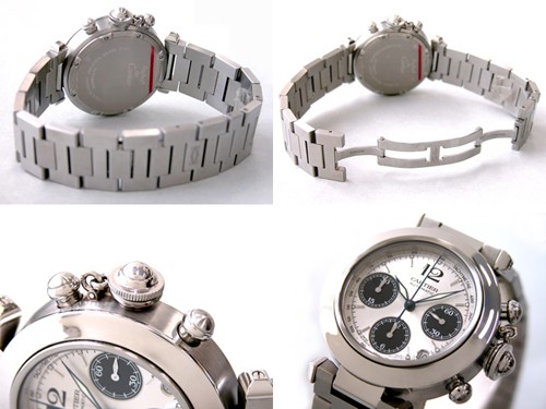 カルティエスーパーコピー Cartier パシャＣ W31048M7 クロノグラフ シルバー／黒目