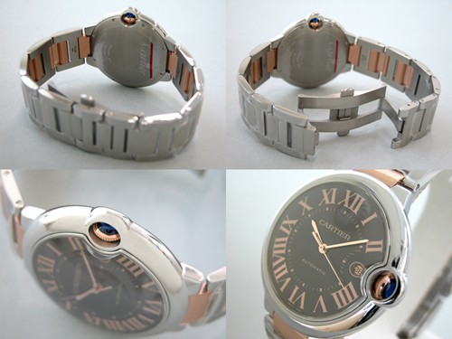 カルティエスーパーコピー Cartier バロンブルー W6920032 PG/SS LM チョコレートブラウン 自動巻
