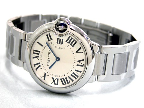 カルティエスーパーコピー Cartier バロンブルー W690114 SS MM シルバー クォーツ ボーイズ