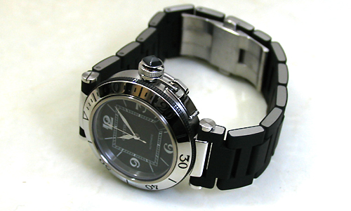カルティエスーパーコピー パシャ シータイマー W31077U2 ステンレス・ラバー ブラック