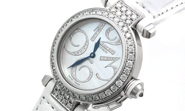 カルティエスーパーコピー パシャ３２ｍｍ WJ123221 ホワイトゴールド ホワイト レディース