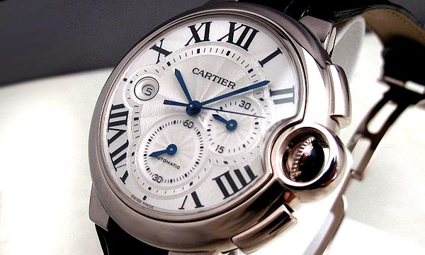 カルティエスーパーコピー バロンブルークロノ W6920005 ホワイトゴールド シルバー