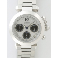 カルティエスーパーコピー Cartier パシャＣ W31048M7 クロノグラフ シルバー／黒目