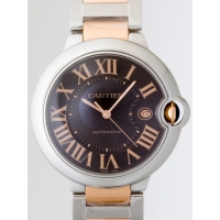 カルティエスーパーコピー Cartier バロンブルー W6920032 PG/SS LM チョコレートブラウン 自動巻
