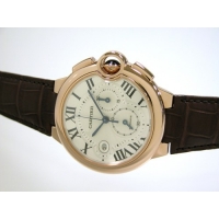 カルティエスーパーコピー Cartier バロンブルー クロノグラフ W6920009 PG 皮 シルバー