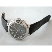 カルティエスーパーコピー Cartier バロンブルー クロノグラフ W6920052 SS 皮 XL ブラック