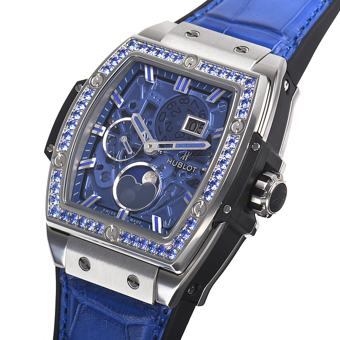 ウブロ スピリット オブ ビッグバン ムーンフェイズ チタニウム ダークブルー 647.NX.5171.LR.1201 基本仕様は本物と同じ形のHUBLOTです