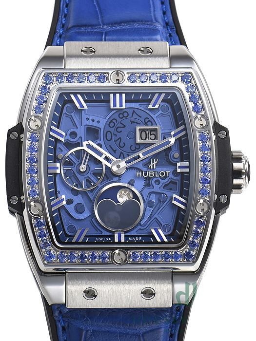 ウブロ スピリット オブ ビッグバン ムーンフェイズ チタニウム ダークブルー 647.NX.5171.LR.1201 基本仕様は本物と同じ形のHUBLOTです